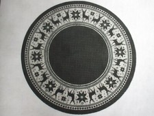 Wohnraum Teppich 90 cm Rund  Xmas Weihnachten Deko Sonderposten Rest Grün E284