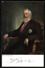 Prinzregent Luitpold im Anzug mit Orden, Ansichtskarte 