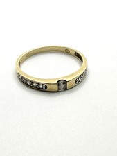 Goldring 333er Gold  Ring weiße Farbsteine schöne Schiene