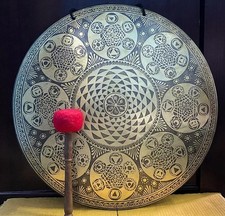 60 cm Feng Gong - Handgefertigter Blume des Lebens Gong - Tibetischer Gong...
