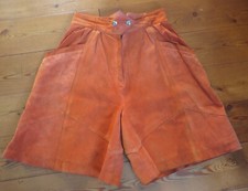 Weite Wildleder Shorts, Hosenrock, orange, Gr. 38, gefüttert