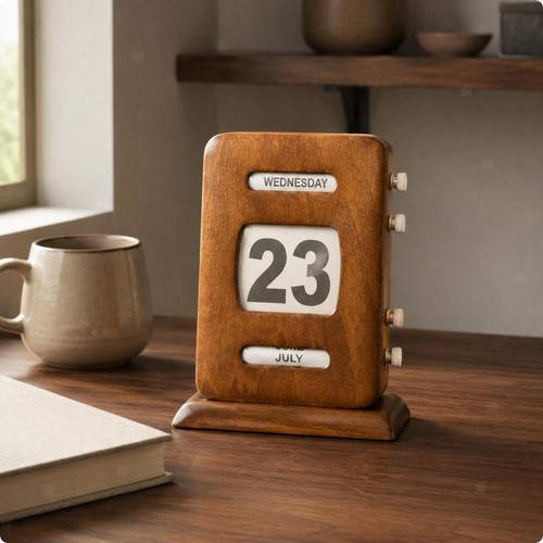 Ewiger holzkalender retro - ewiger,