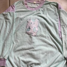 Schlafanzug Gr. 38/S Frottee Mint/Lila