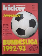 Kicker Sport-Magazin ⚽️ Sonderheft BUNDESLIGA 1992/93 komplett m. Stecktabelle 