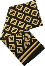 Beige Schwarzer Schal Fendi