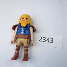 Playmobil Wikinger Blau/Braun mit Bart & Umhang Figur Krieger Wikinger P-2343