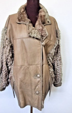 Designer Pelzjacke Chekiang Lammfell mit Strick Blouson  Echt Pelz Gr. L Lamb