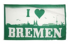 Fahne Fanflagge I Love Bremen Flagge Fußball Hissflagge 90x150cm