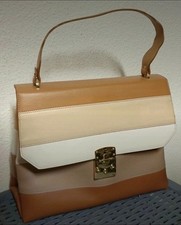 Marc Cain Handtasche echt Leder in Beige Braun Weiß nie benutzt NEU NP 579€