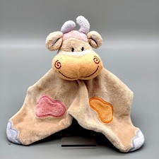 Nattou Schmusetuch Kuh beige rosa orange | Schnuffeltuch Spucktuch Baby
