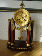 Pendule 1830 Frankreich Kaminuhr Portaluhr Säulenpendule Faden Uhrwerk überholt 