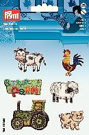Prym Applikation Bauernhof, Traktor, Schwein, Kuh, Hahn, Schaf (Zum Aufbügeln)