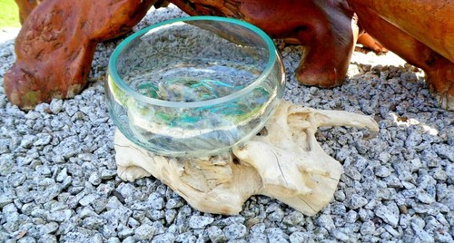Wurzelholz glas schale - glas, m