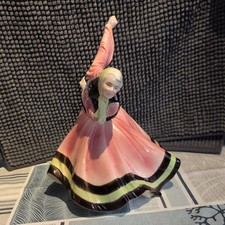 Keramik Skulptur Tänzerin Folklore Hertwig Katzhütte1271 vor 1930, 22x19x H 28cm