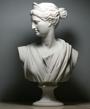 ARTEMIS DIANA Büste Kopf Griechische Römische Göttin Statue Skulptur Gussmarmor 