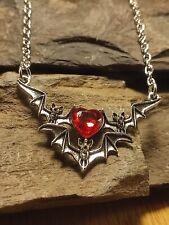 Damen Halskette in Silber Gothic im Oldscol Retro Design Gotisch Fledermaus