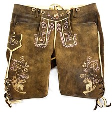 Meindl Original-Bavarian-Leder Hirsch-Lederhose Tegernsee Antik Unikat 54 XL