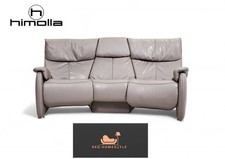 Himolla Trapez Designer Sofa Kino Relax Couch Tisch Leder Grau Wohnen Dreisitzer
