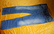Staff Jeans & Co Knopfleiste Lukas 33 / 32 blau W 44 cm L 111 cm lang Hose Top
