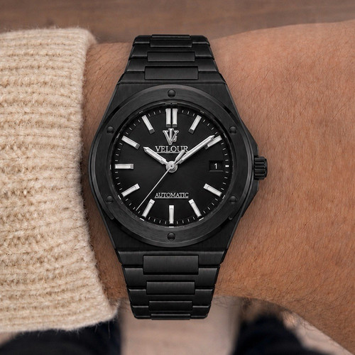 Velour automatic watch black - velour,
