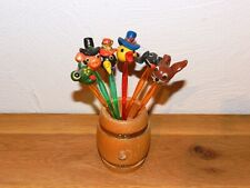 6 Partygabeln Cocktailspieße Picker • Vintage Retro • ca. 60er/70er • Tierfigur