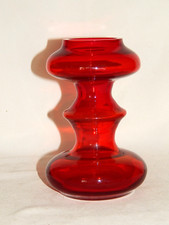 SPACE AGE Glas Objekt Vase rot
