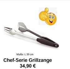 Tupperware Chef Serie Grillzange Edelstahl 39cm lang