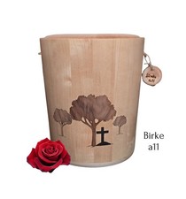 Massiv Holz Urne  a11 - Birke
