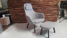 Vitra Sessel HAL Lounge Chair Stoff Credo SaltnPepper Grau mit Ottoman 