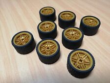 LEGO Technik 8 Stück Reifen 37 x 22 goldfarbene Felge / TECHNIC