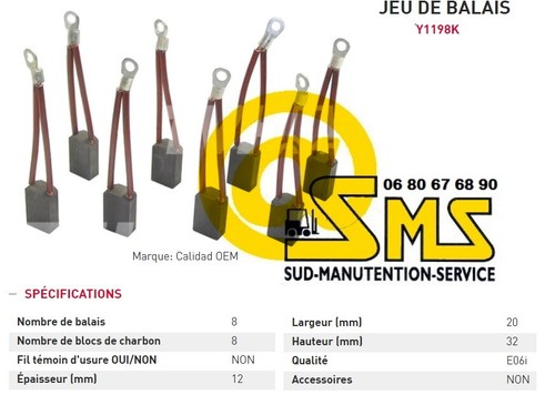 Set kohlebürsten kohle 12 - set, 8