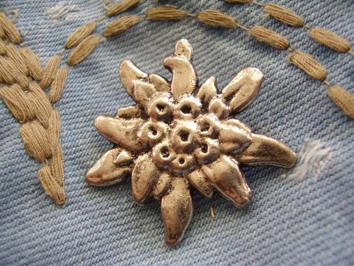 Pin edelweiß silberfarben - pin,