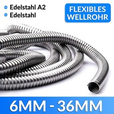 Ø6 -36mm Flexibles Edelstahl Wellrohr Wellschlauch Kabel Schutz Rohr Isolierrohr