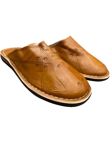 Leder babouches runde - leder,