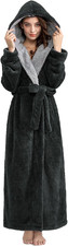 Damen Bademantel Lang Flausch