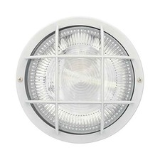 Unitec Wandlampe Rundleuchte Schiffsarmatur Weiß IP44 max. 60W E27 Schutzkorb