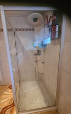 duschwand glas , mit Gräsern, 90 cm x 200 cm, imprägniert