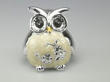 Eule weiss silber 5 cm in