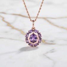 Halskette Gold Lila Anhänger