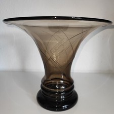 Grosse Trichter Glasvase Rauchglas Wilhelm WAGENFELD Bauhaus Art Déco w. Murano