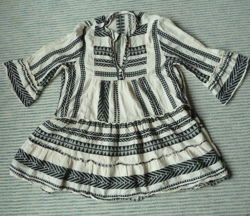 Kleid cremeweiß schwarz - cremeweiß,