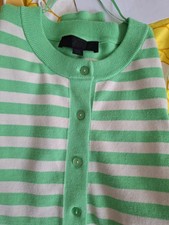 Zara Strickjacke Cardigan Grün Mint Beige Gestreift  36 S neu