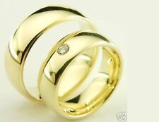 Eheringe Trauringe 585 er Gold Gelb Gold 7mm breit 0,07Ct Brillant Paarpreis