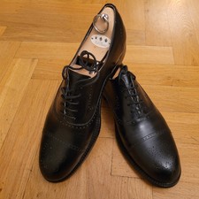 Herren schuhe schwarz 44 Leder Business gebraucht Ledersohle
