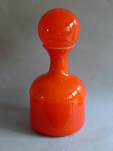 70er jahre orange glasflasche - jahre,