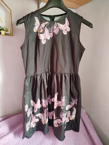 Damen kleid grau schwarz - grau,