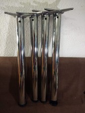 4 Stück CAMAR Brevettato höhenverstellbare Tischbeine Chrom 70x6 cm
