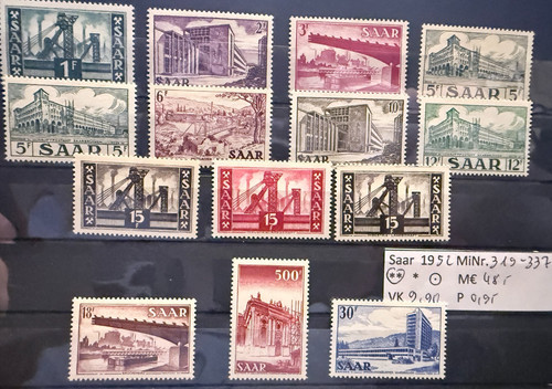 Saarland 1952 319 337 - saarland, mi.-nr.