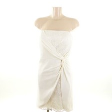 VERA MONT Kleid Bandeau Abendkleid Creme Gold Spitze Standesamt Party Gr. M 38