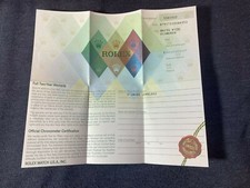 Rolex Zertifikat Garantie für